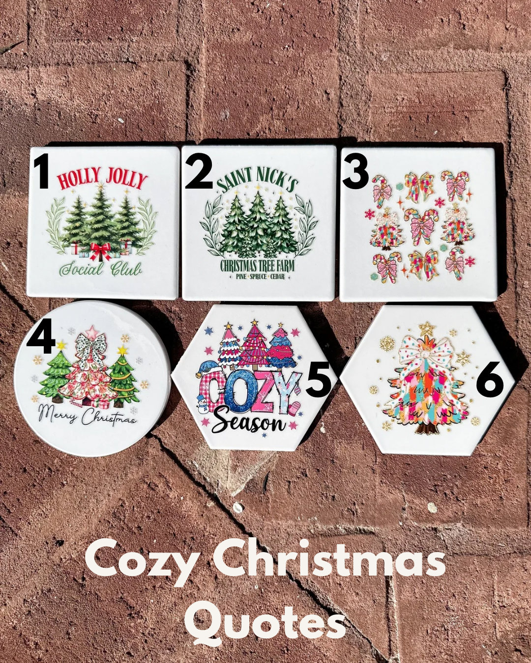 Handmade Decorative House Coasters | UV DTF & Sublimated Designs | One-of-a-Kind Home Decor