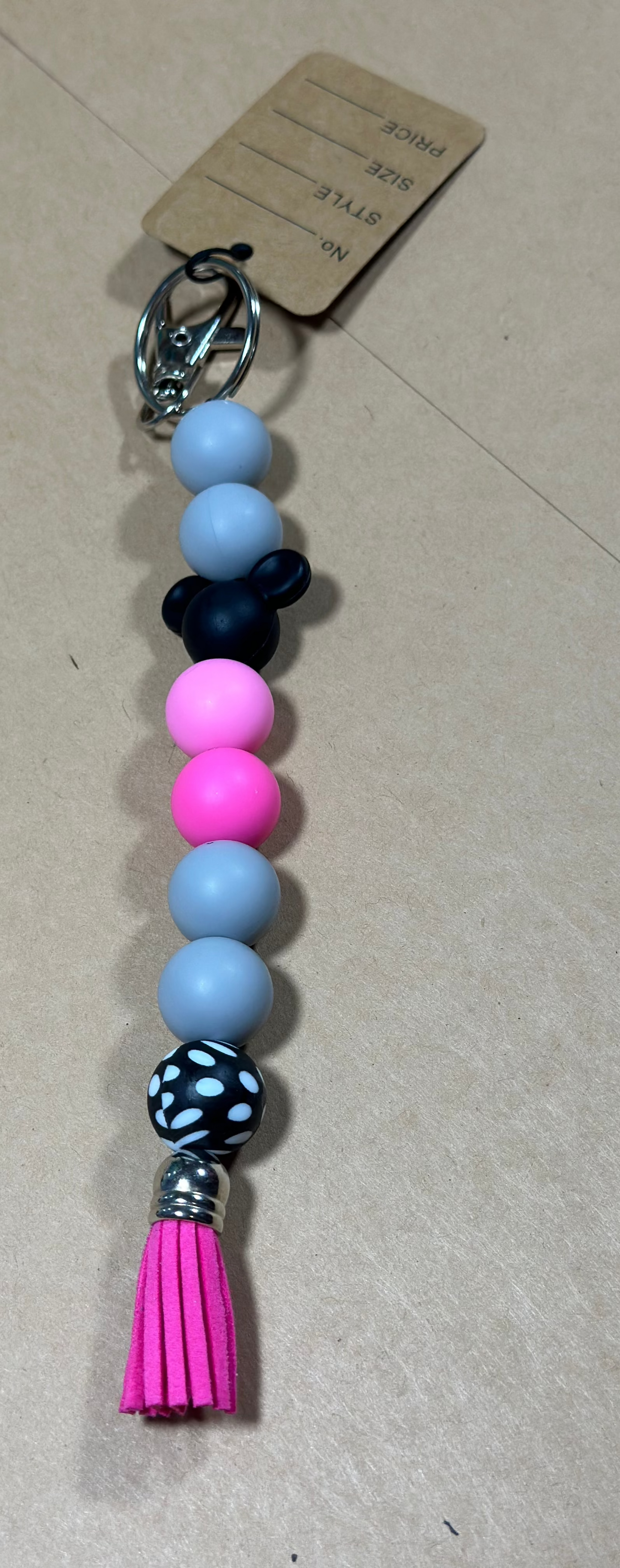 Silicone Beaded Standalone Keychain – Durable Bead Strand Keychain with Tassel & Clasp | Cute Everyday Keychains for Keys, Bags &Gifts | Multiple Designs Available