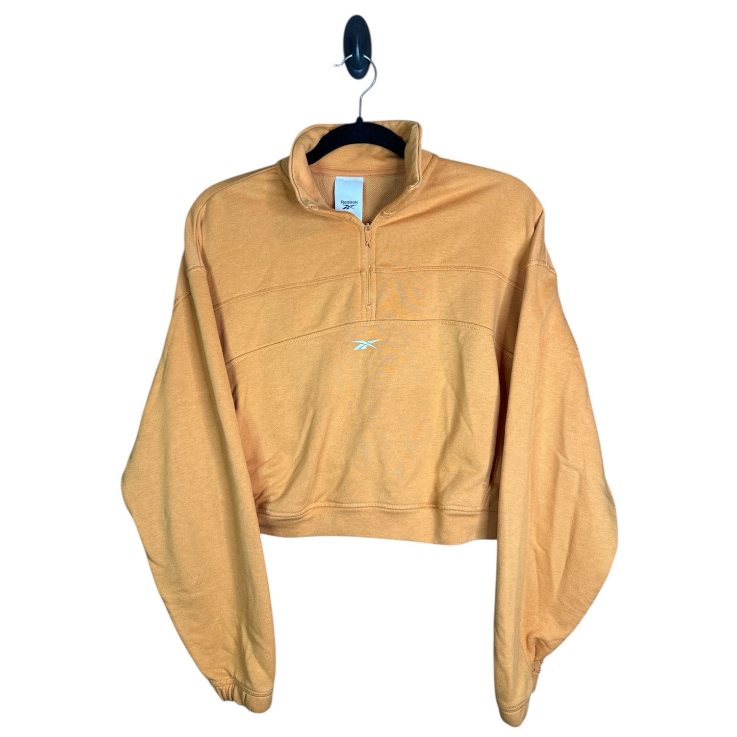 Women’s Reebok Orange Long Sleeve Quarter Zip Sweatshirt Pullover Size Medium