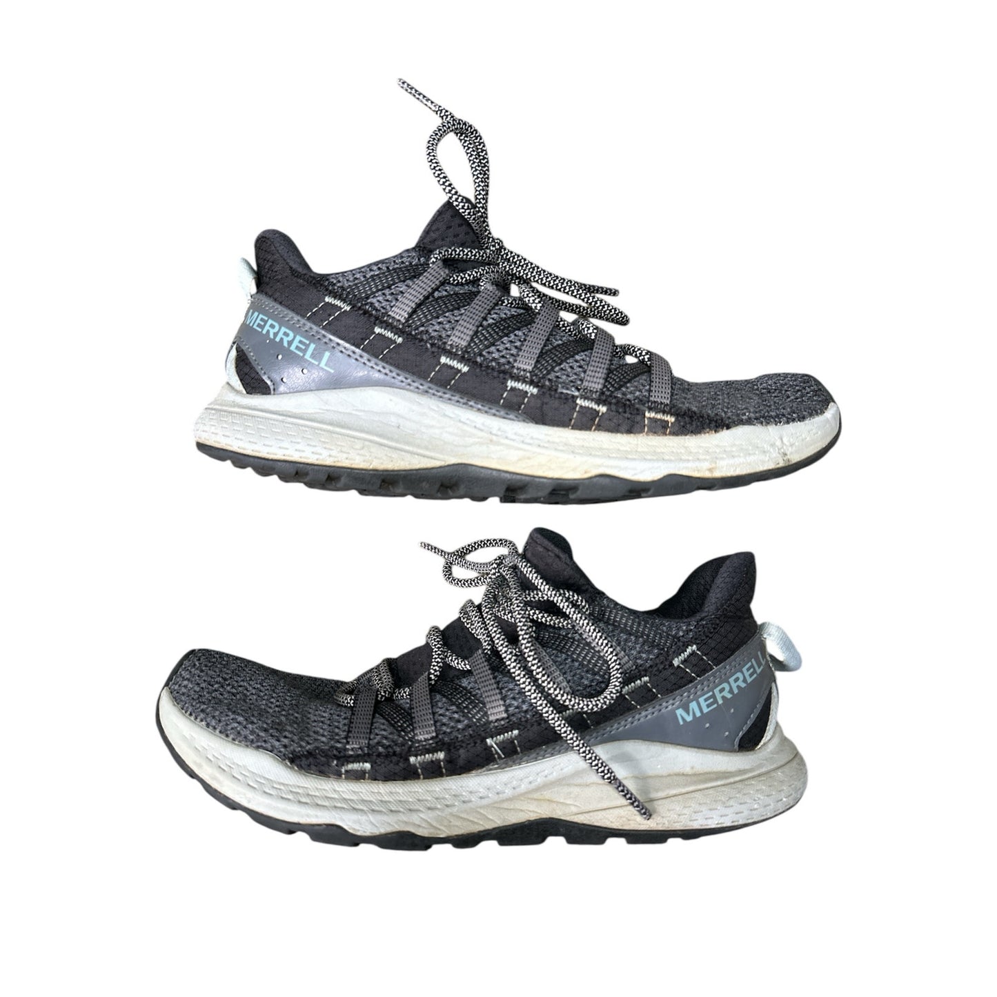 Women’s Merrell Bravada Edge Grey Black Trail Hiking Lace Up Sneakers Size 9