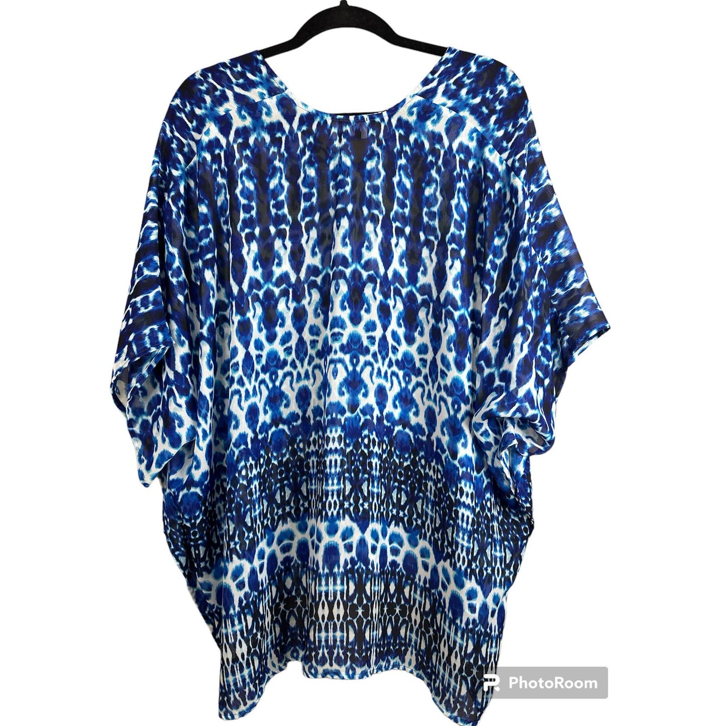 Show Me Your Mumu Peta Tunic World Tour Blue White Short Sleeve Size XS