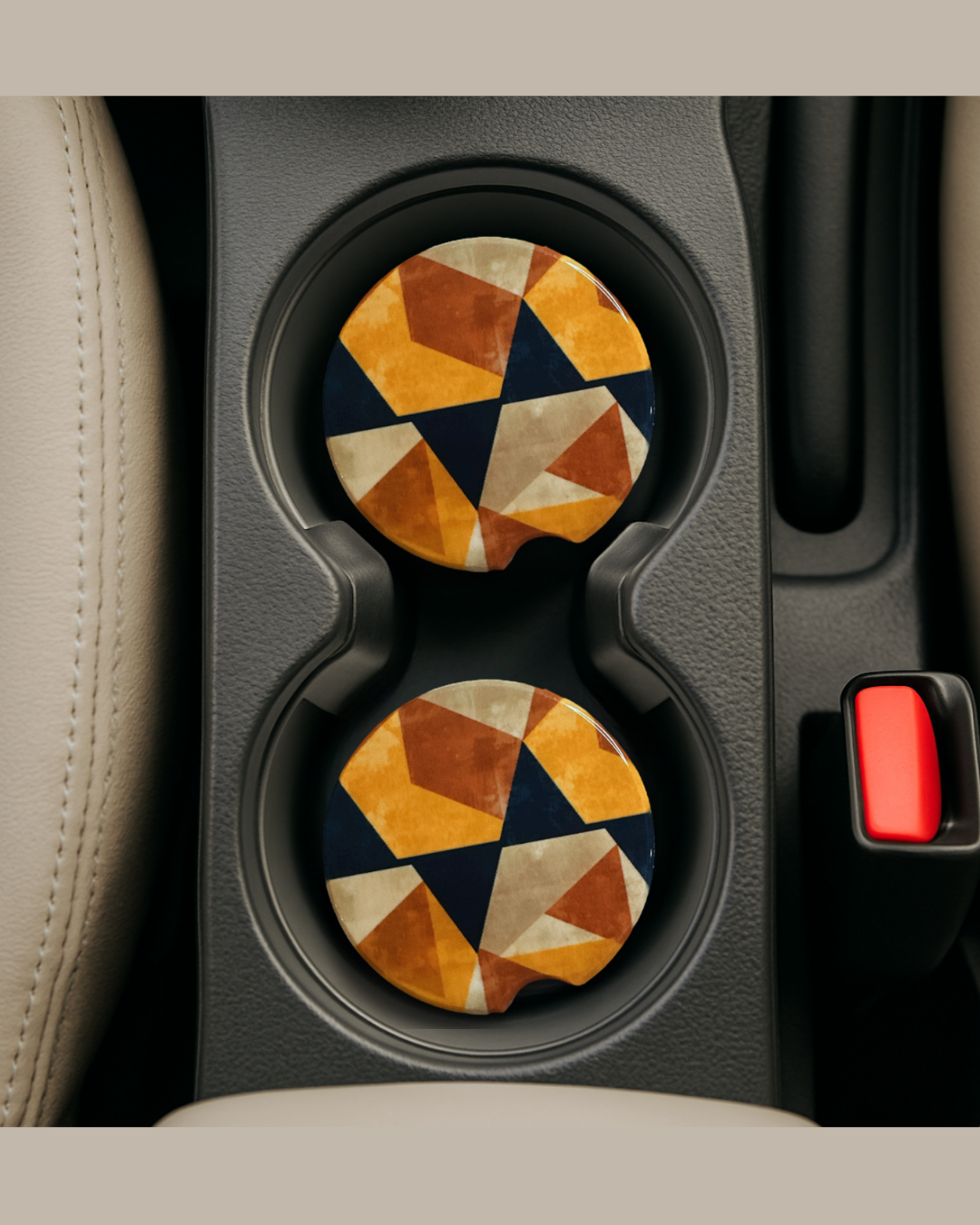 🌟Handmade Sublimated Ceramic Car Coasters – Multiple Designs