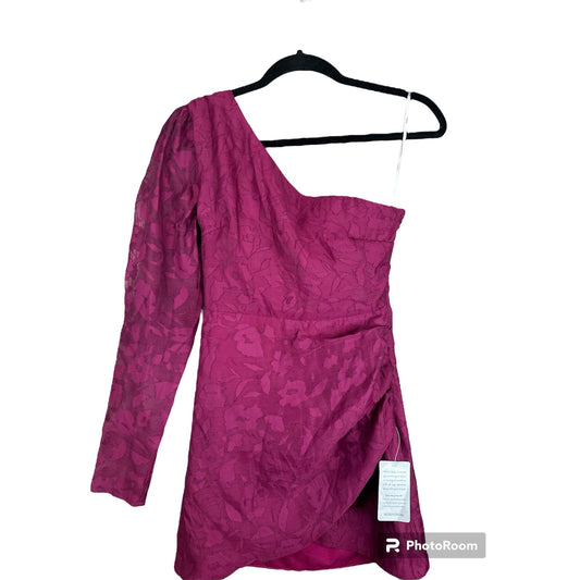 Lulu’s 'Emogene Burnout' Long Sleeve One Side Purple Print Bodycon Dress Size XS