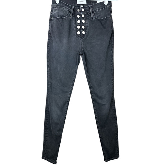 Frame Black Double Snap Fly ‘Le High Skinny’ High Rise Jeans Size 26