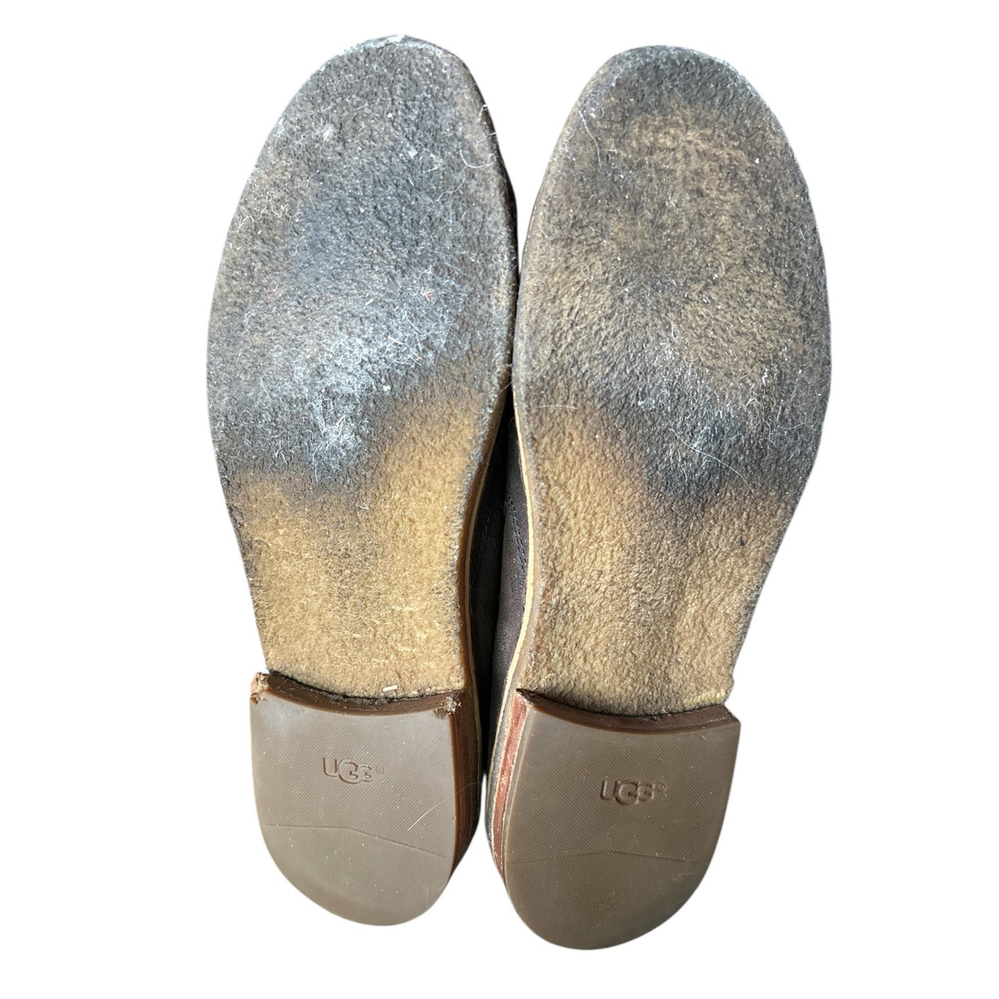 Women's Ugg Clementine Brown/ Black Suede Leather Ankle Chelsea Booties Size 10