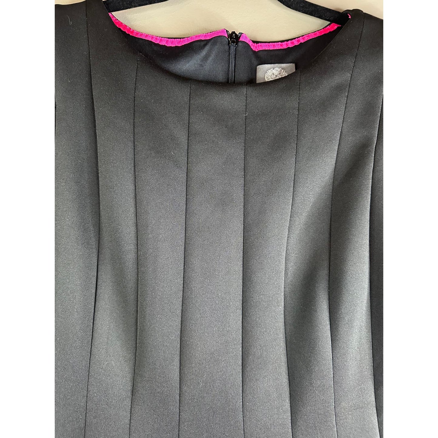 Vince Camuto Black Sleeveless Fit Flare Silky Soft Dress Size 12