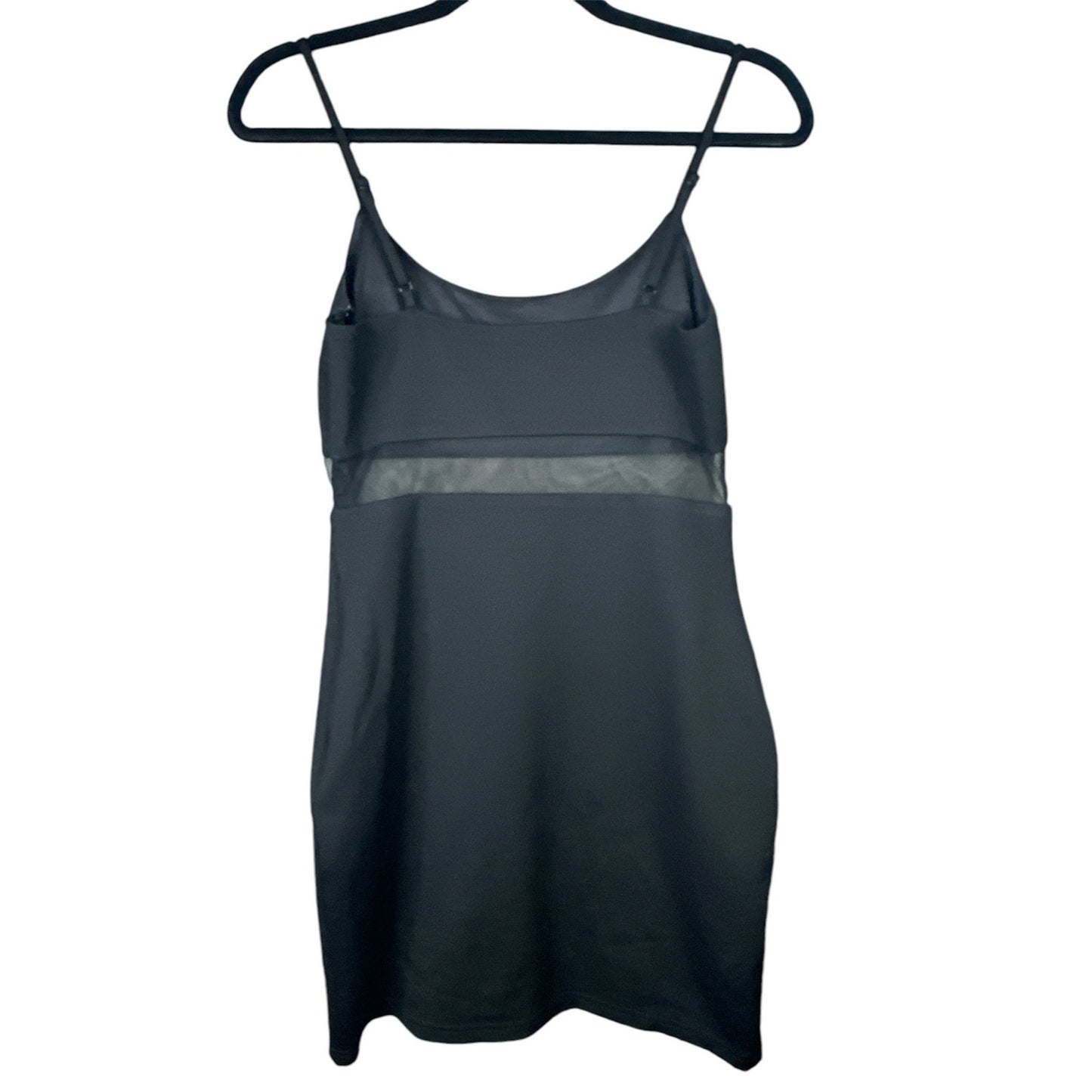 Lulu’s Black Sleeveless Bodycon Mesh Cut Out Short Mini Dress Size Small