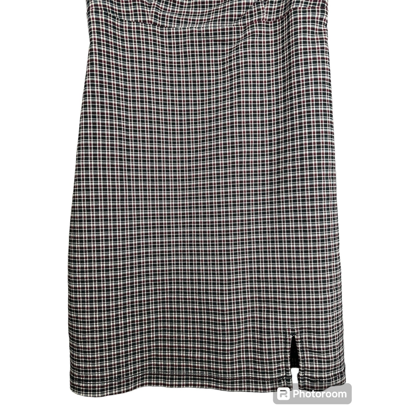 Hollister Sleeveless Plaid Red Black Adjustable Straps Sheath Dress Size XS