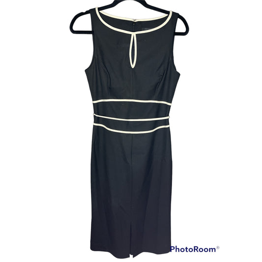 The Limited Black White Sleeveless Keyhole Sheath Office Dress Size 6