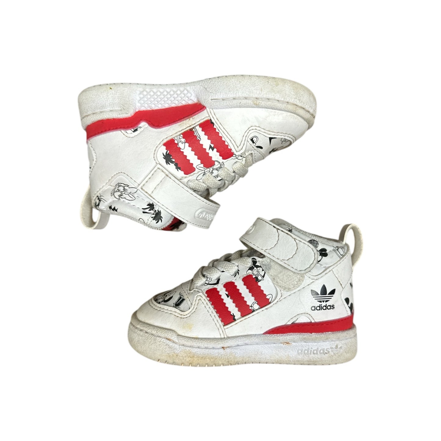 Toddler Unisex Adidas X Disney Forum Mid 360 White Red High Top Sneakers Size 5K