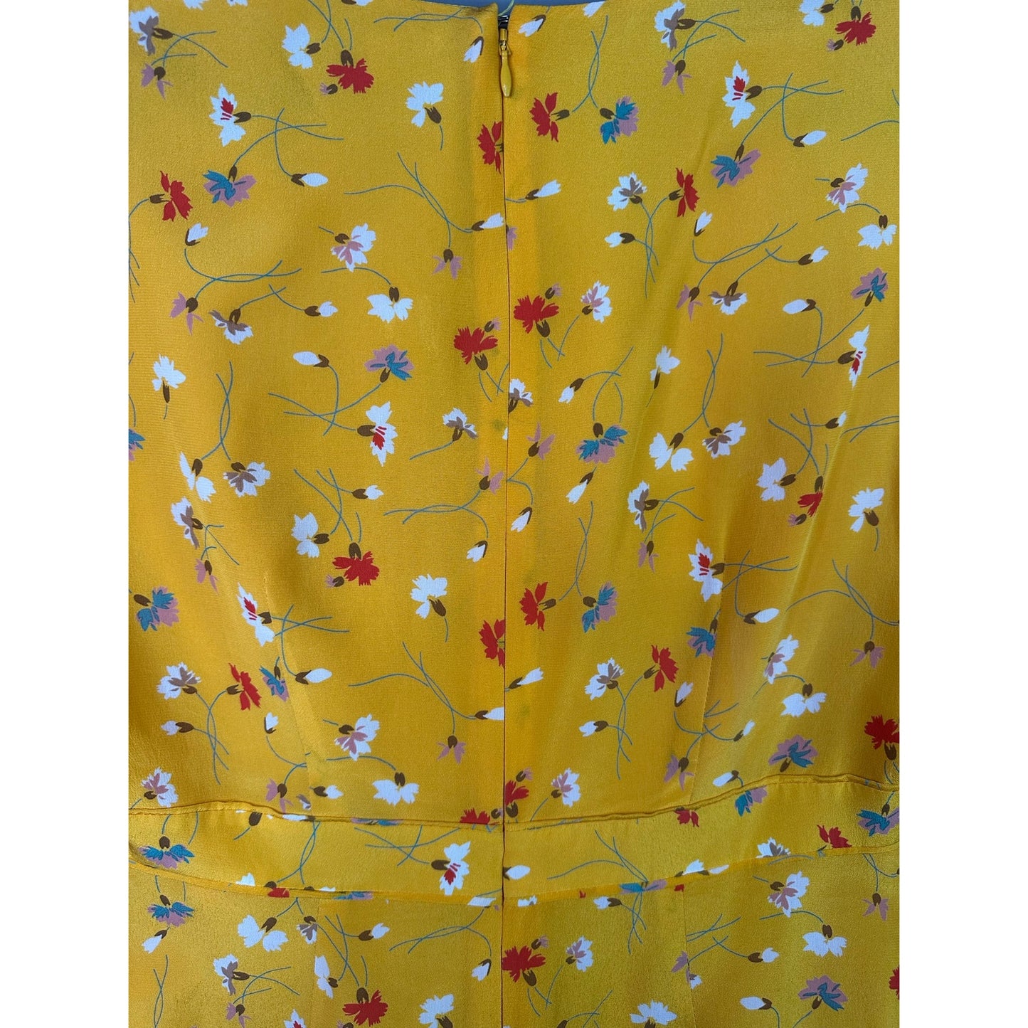 Madewell 'Beladonna' 100% Silk Yellow Floral Print Short Sleeve Dress Size 10