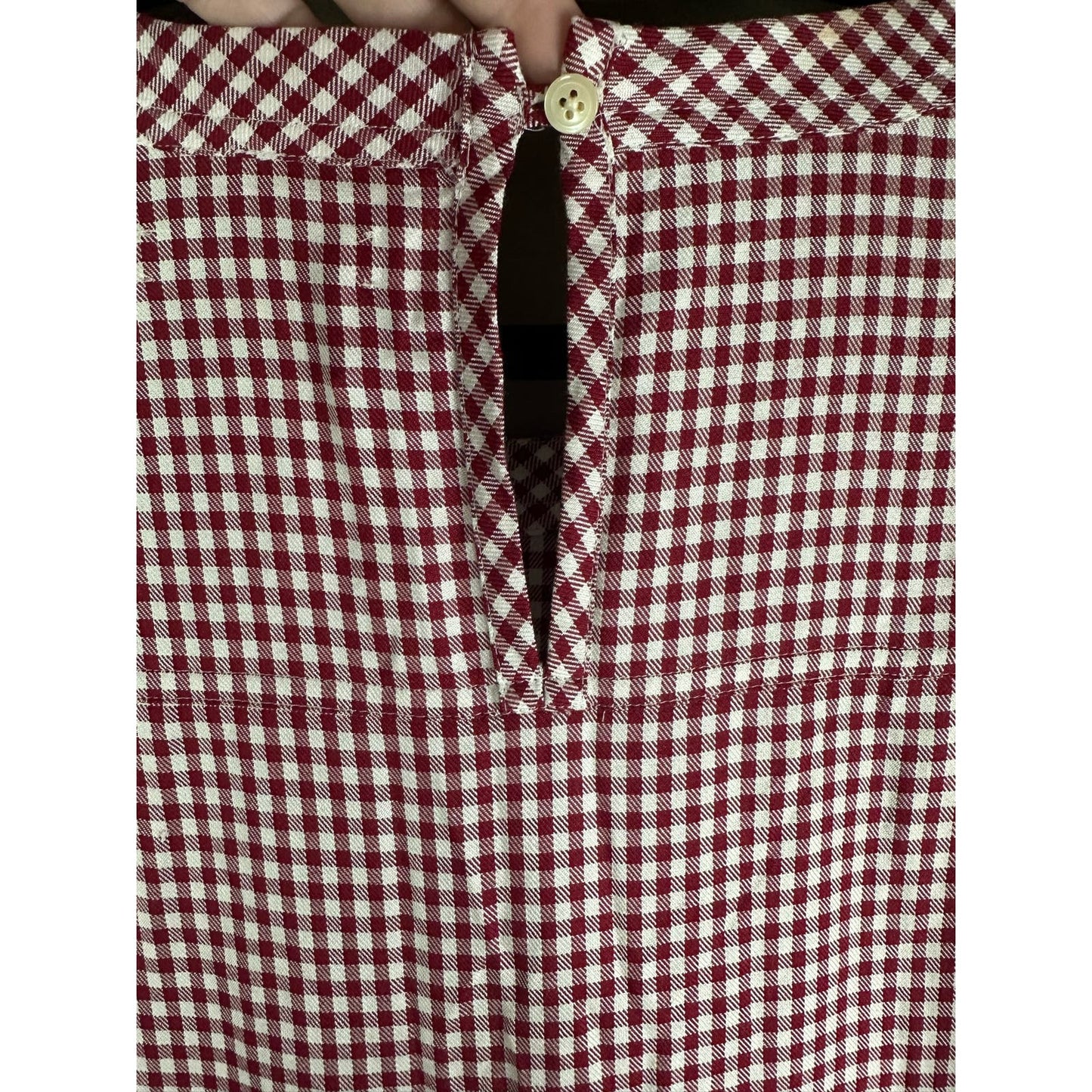 Madewell Red White Plaid Gingham Print Short Sleeve Shirt Dress Size Small