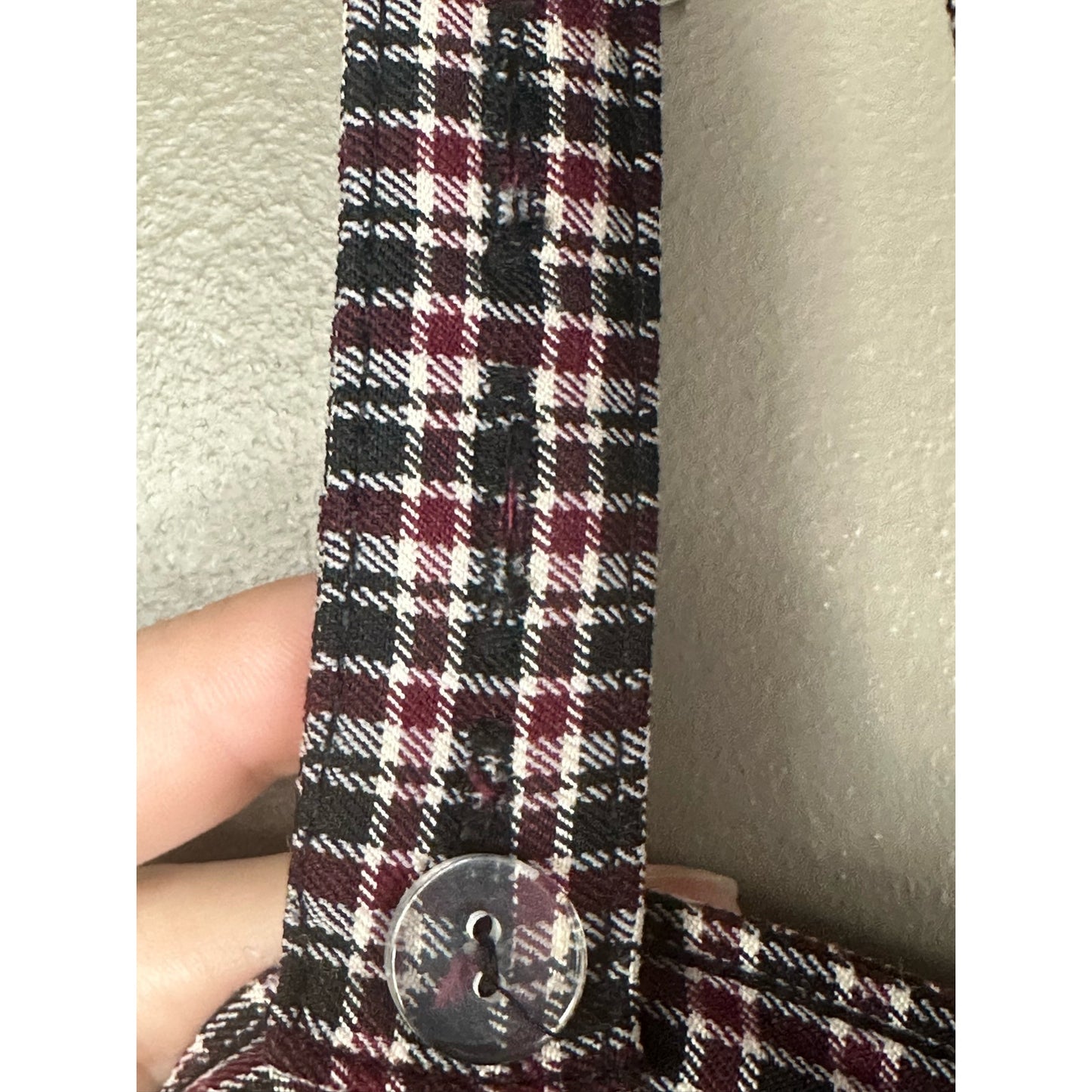 Hollister Sleeveless Plaid Red Black Adjustable Straps Sheath Dress Size XS