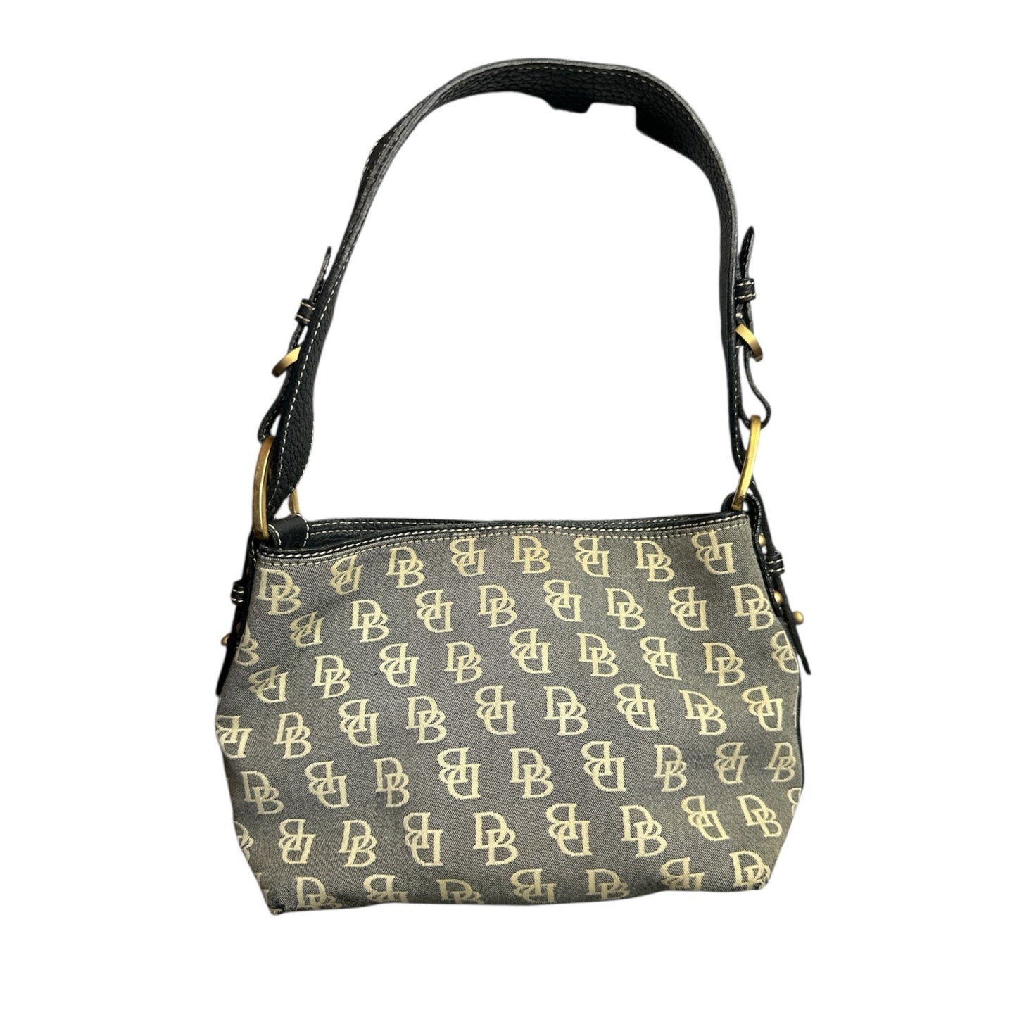 Dooney & Burke Signature Monogrammed Pattern Canvas Hobo Shoulder Strap Purse