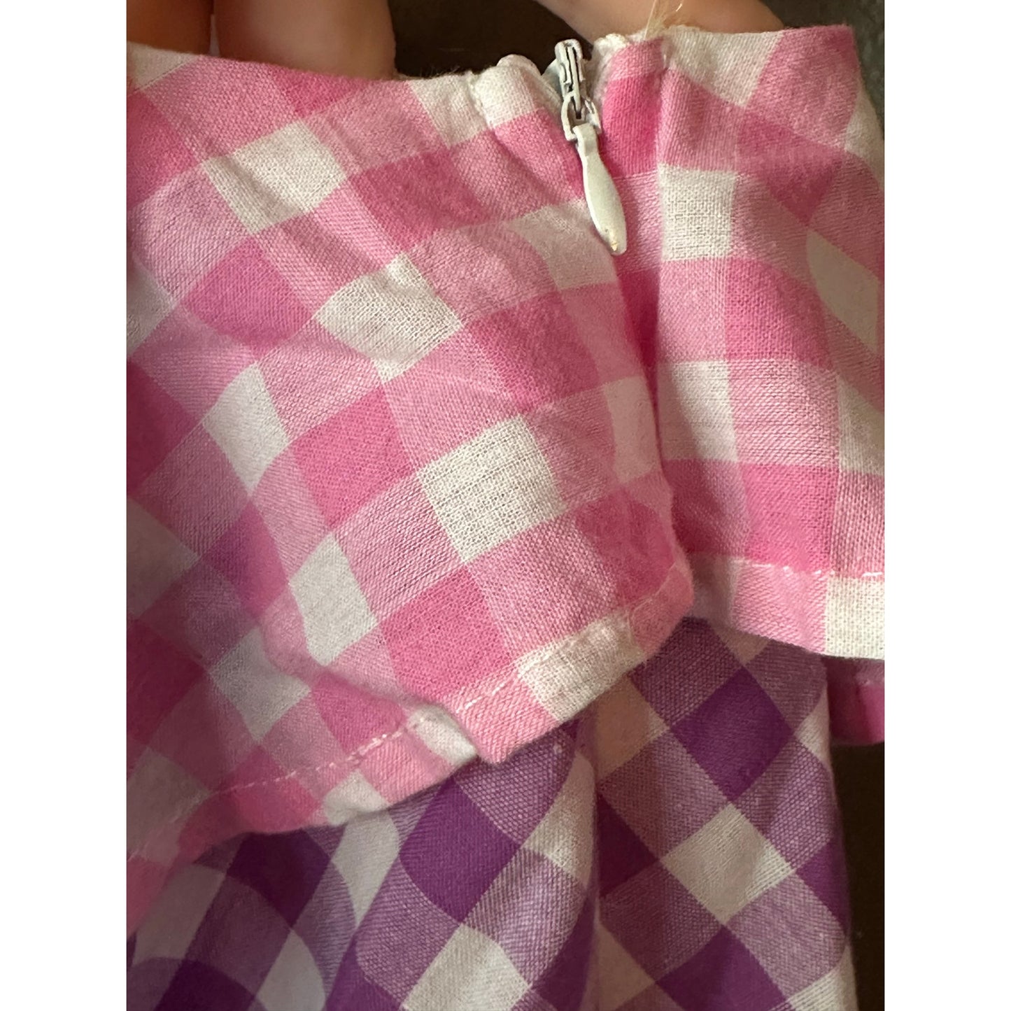 Bibi Multicolor 'Lana' Pink Plaid Tiered One Shoulder Mini Dress Size Medium