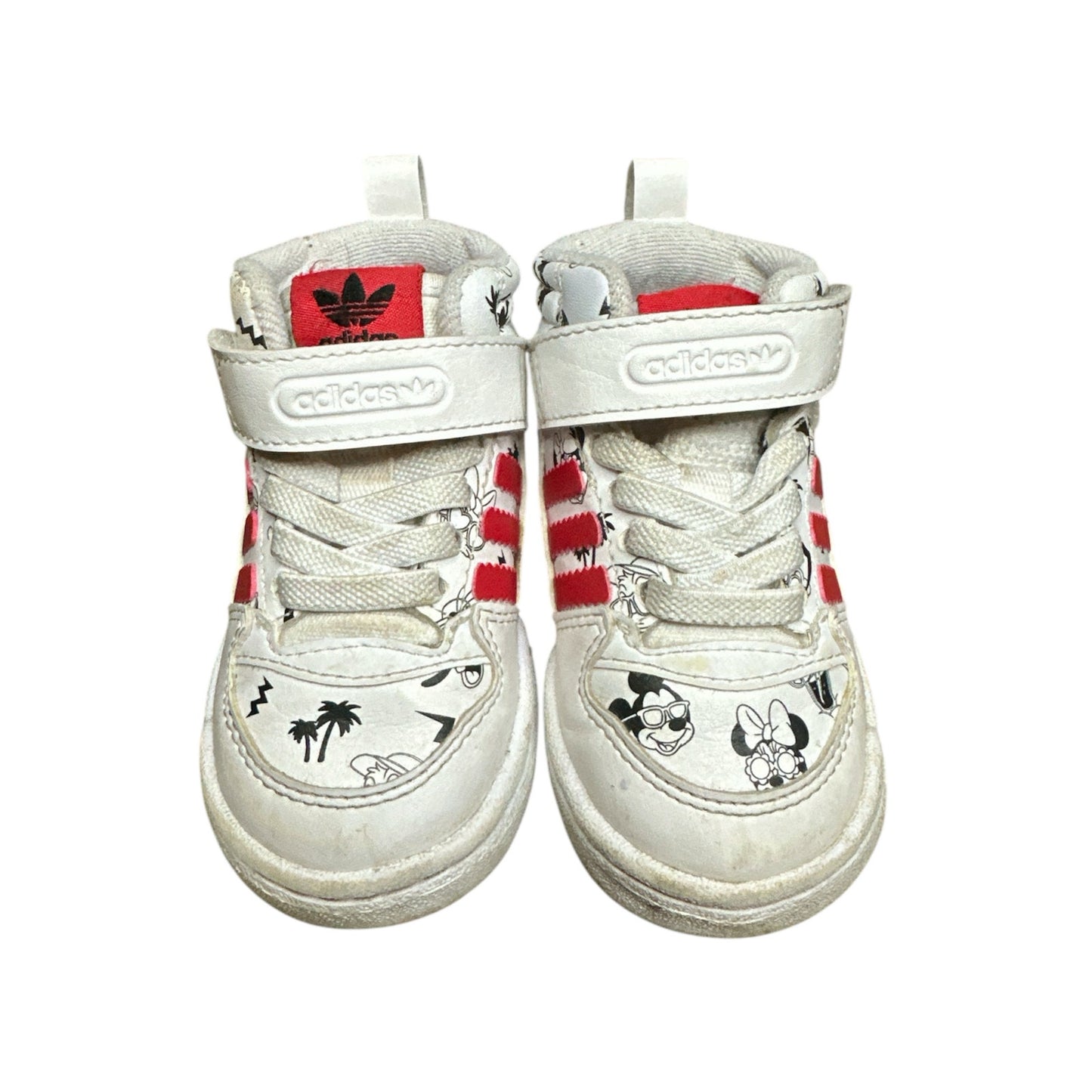 Toddler Unisex Adidas X Disney Forum Mid 360 White Red High Top Sneakers Size 5K