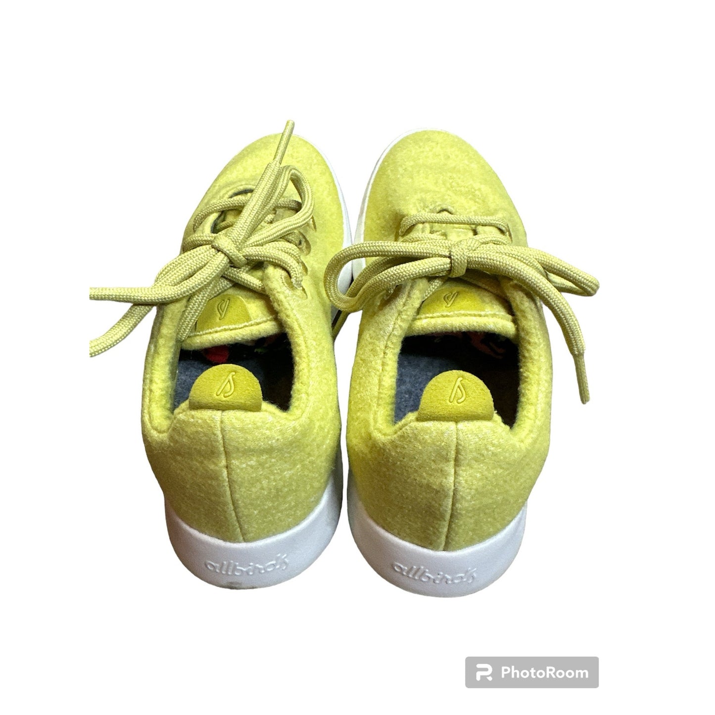 Women's Allbirds Neon Yellow Lace Up Wool Athletic Runners Sneakers Shoes Size 5