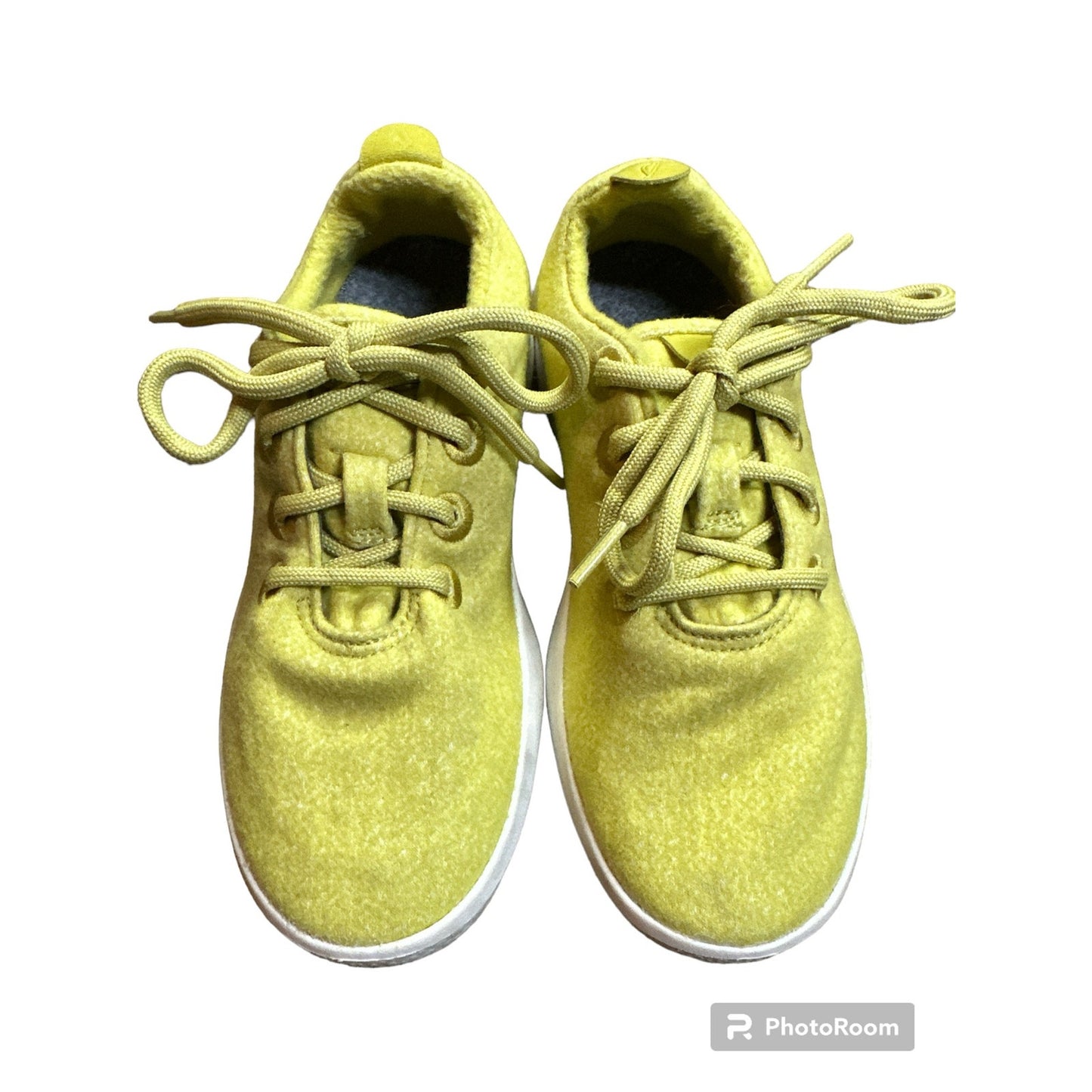 Women's Allbirds Neon Yellow Lace Up Wool Athletic Runners Sneakers Shoes Size 5