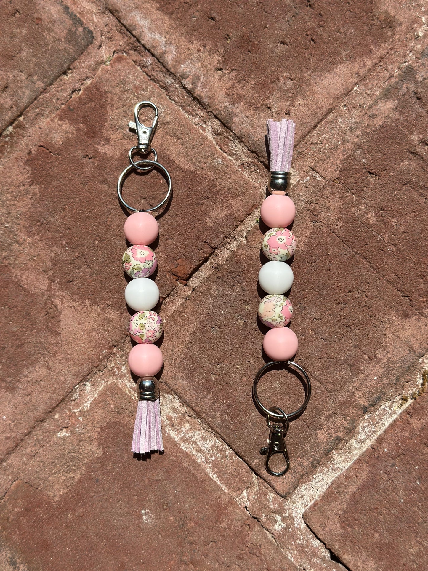 Silicone Beaded Standalone Keychain – Durable Bead Strand Keychain with Tassel & Clasp | Cute Everyday Keychains for Keys, Bags &Gifts | Multiple Designs Available