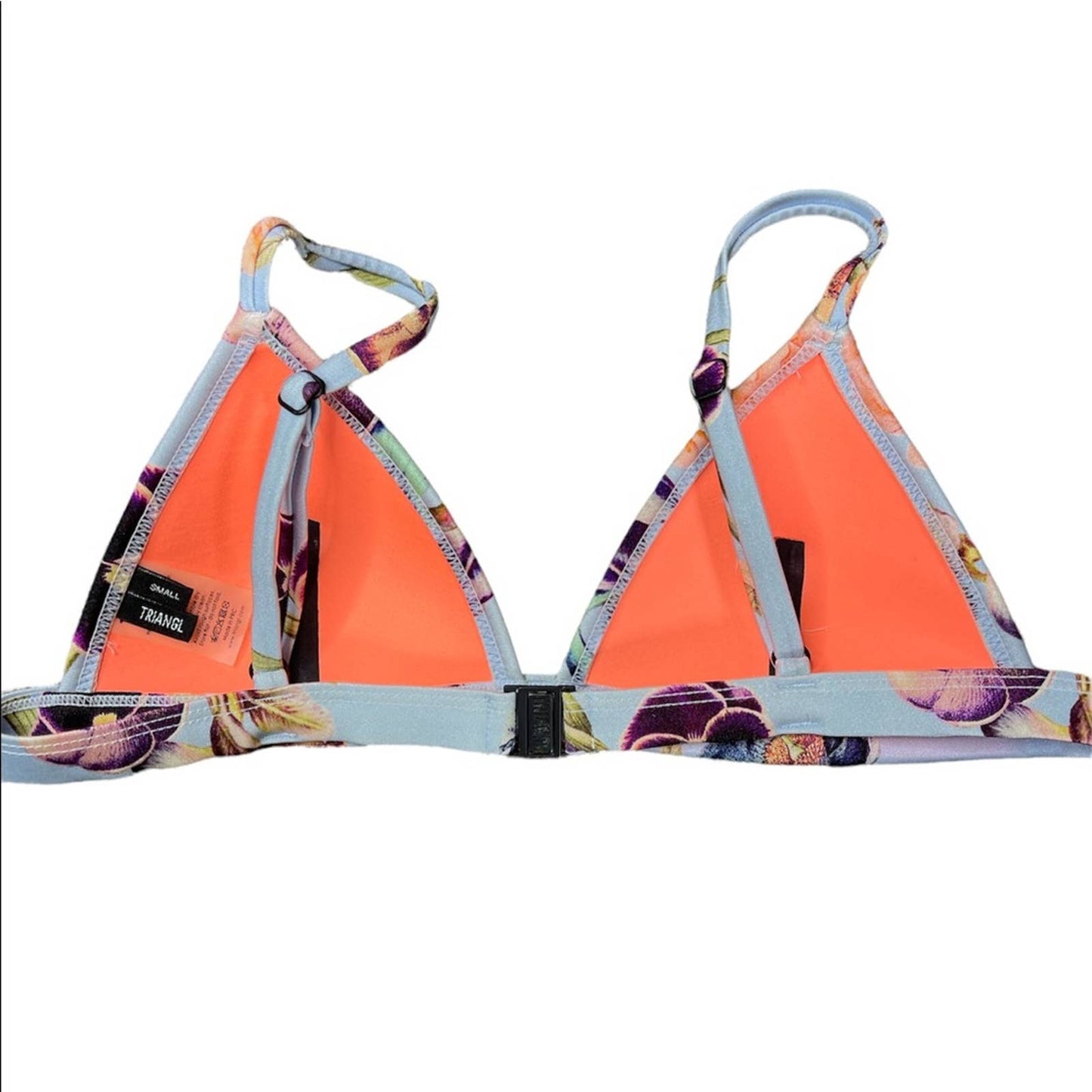 Triangl Light Blue Orange Purple Lightly Padded Bikini Top Size Small