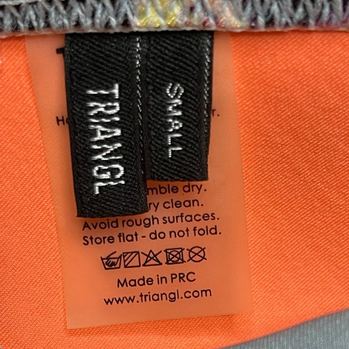 Triangl Light Blue Orange Purple Lightly Padded Bikini Top Size Small