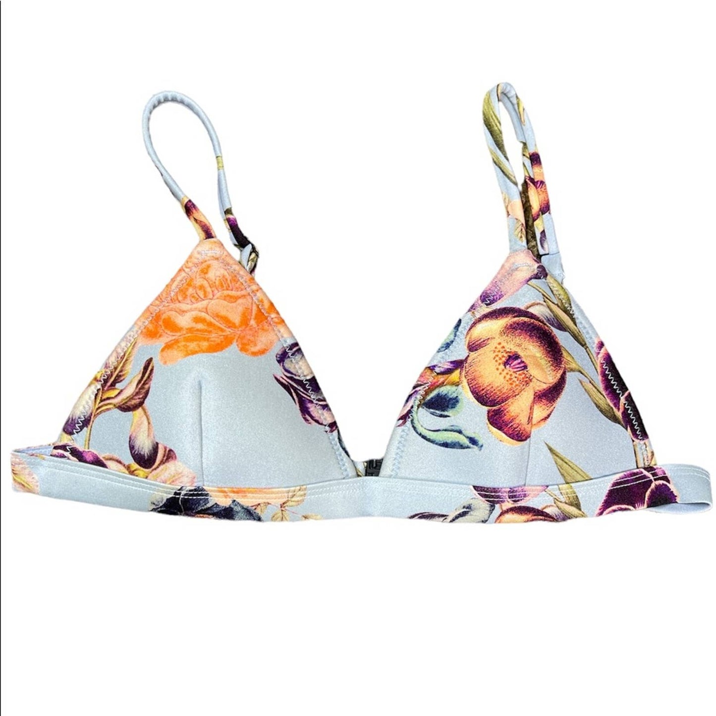 Triangl Light Blue Orange Purple Lightly Padded Bikini Top Size Small