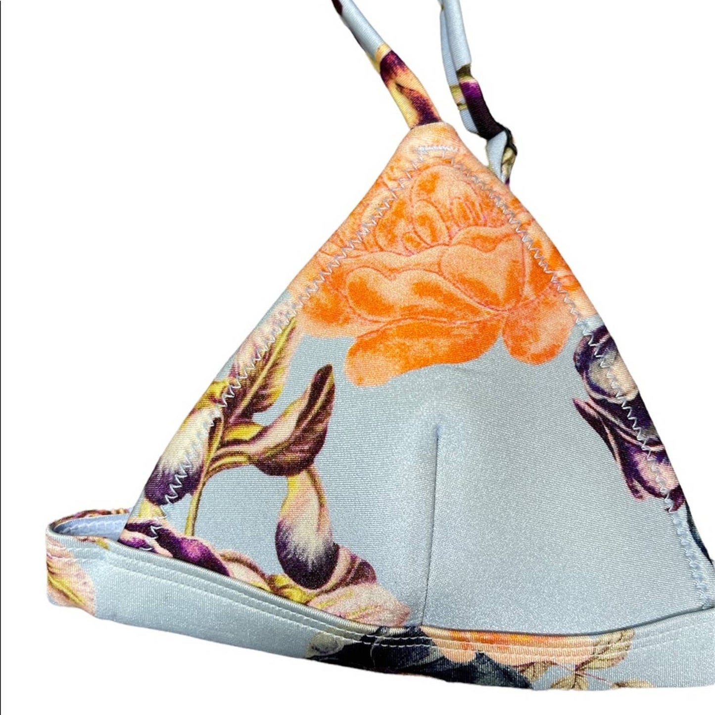 Triangl Light Blue Orange Purple Lightly Padded Bikini Top Size Small
